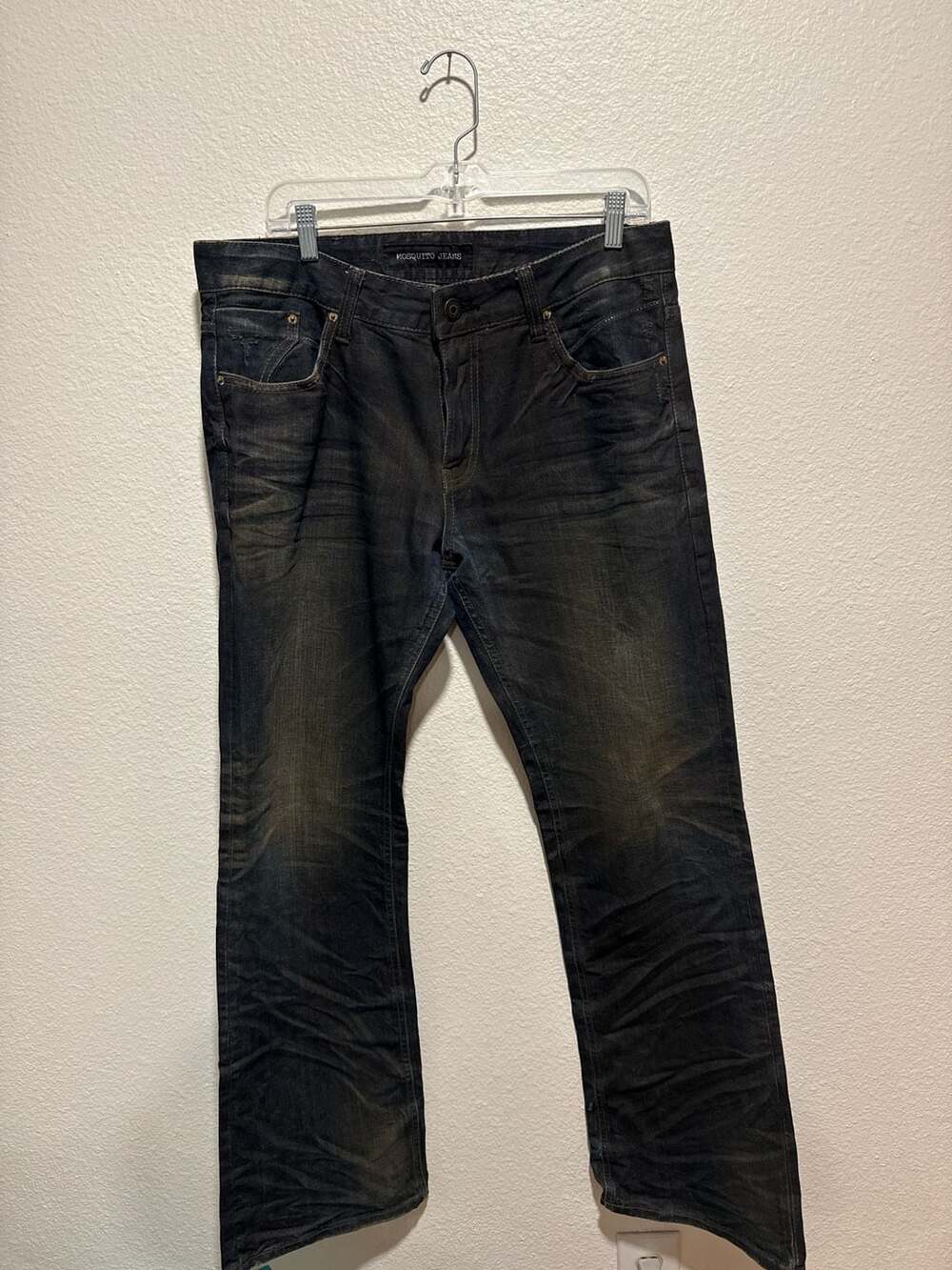 Mosquito Jeans Dark Wash Distressed Denim Jeans Size 34